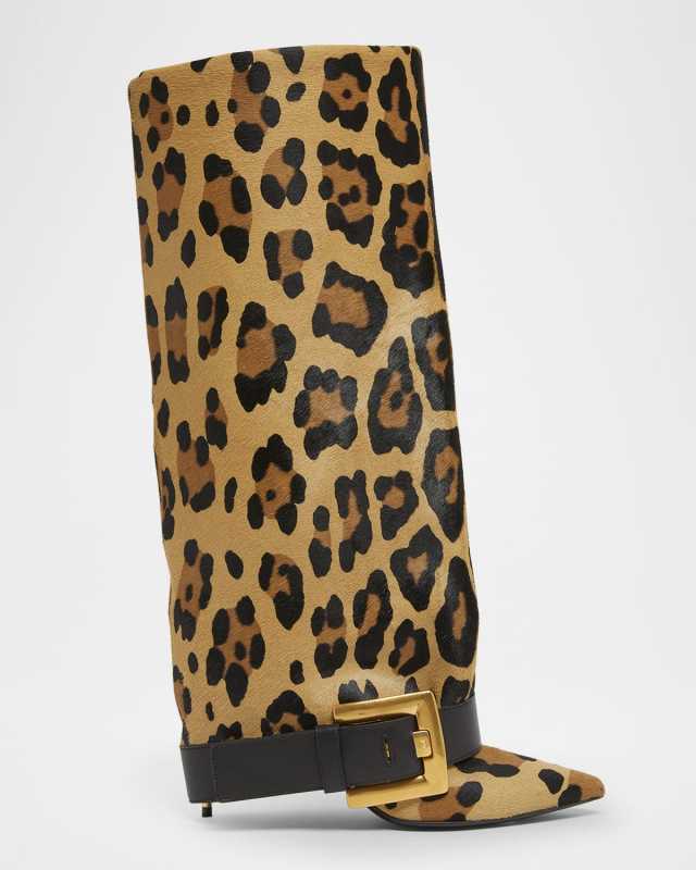 Anthem Leopard-Print Pony Knee-High Boots